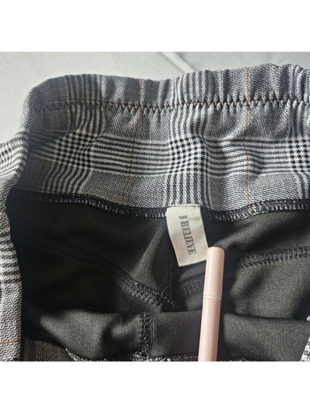 I Believe Slimming Pants Womens Plus Size 1X Gray Plaid Soft Stretch Pull On - Picture 7 of 12